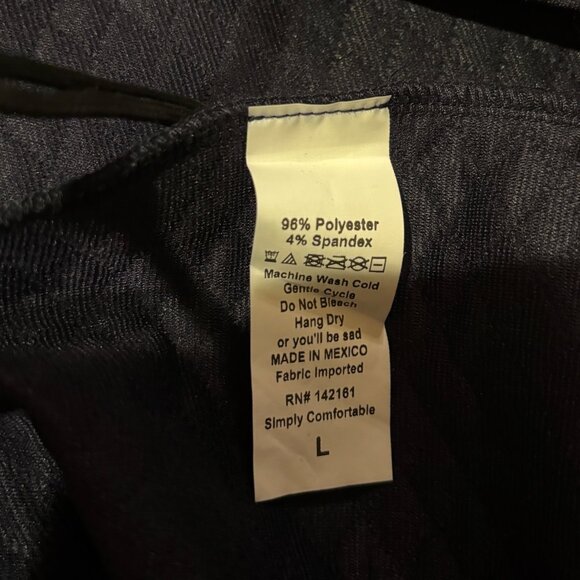 LuLaRoe Amelia Navy Blue Dress Size Large Quilted Fabric Pockets Back Zipper - Picture 7 of 7